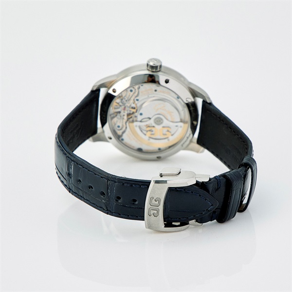 GLASHUTTE ORIGINAL パノマティックルナ 190024632 自動巻き 腕時計 40MM ブルー文字盤 ブラック SS レザーの画像3