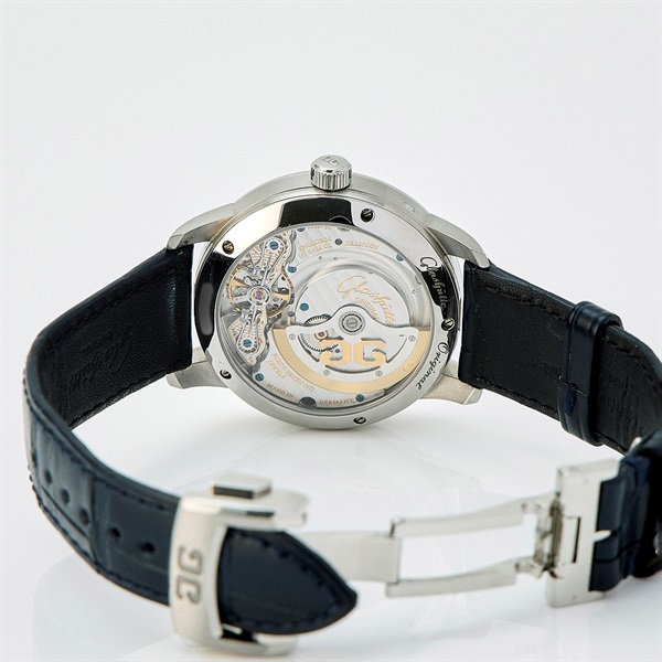 GLASHUTTE ORIGINAL パノマティックルナ 190024632 自動巻き 腕時計 40MM ブルー文字盤 ブラック SS レザーの画像5