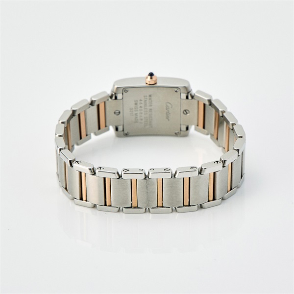 Cartier タンクフランセーズ W5010001 クオーツ 腕時計 SM/20MM ブラック文字盤 シルバー ピンクゴールド SS PGの画像3