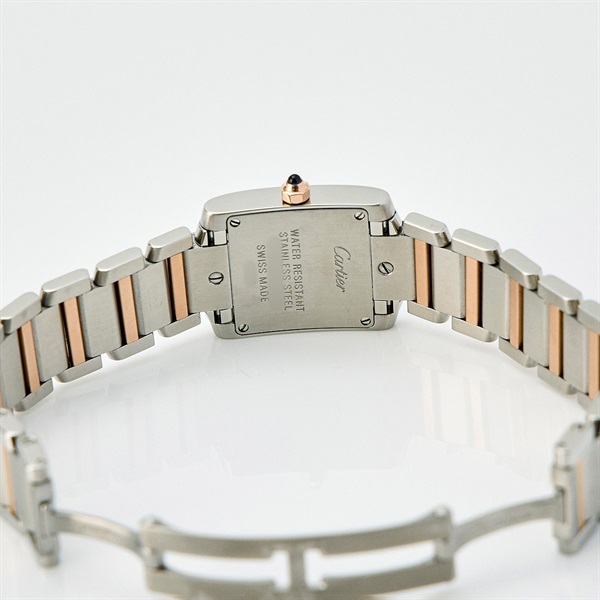 Cartier タンクフランセーズ W5010001 クオーツ 腕時計 SM/20MM ブラック文字盤 シルバー ピンクゴールド SS PGの画像5
