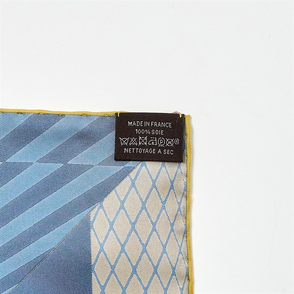 HERMES カレ スカーフ 90 ブルー シルクの画像2