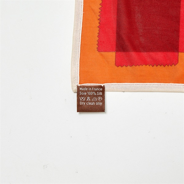 HERMES カレ スカーフ 90 オレンジ レッド シルクの画像3