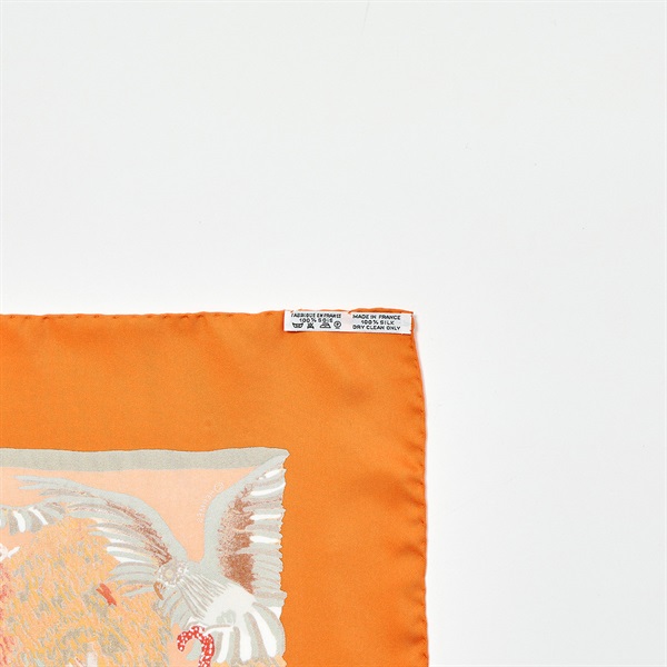 HERMES カレ スカーフ 90 オレンジ シルクの画像2