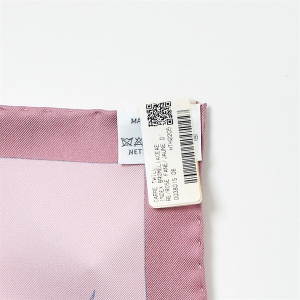 HERMES カレ スカーフ 90 ピンク シルクの画像2