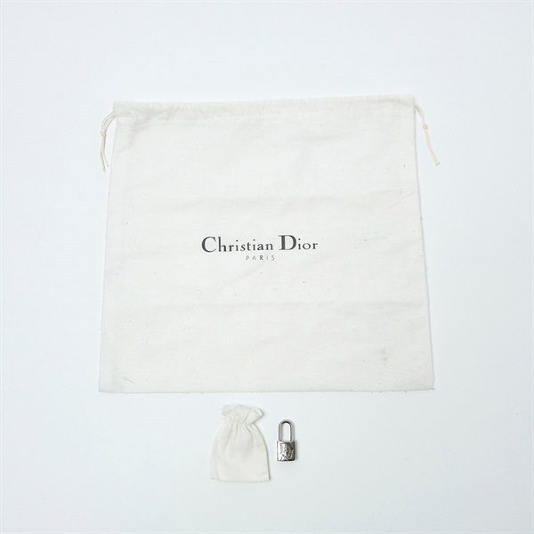 Christian Dior レディディオール ハンドバッグ ベージュー シルバー レザーの画像8