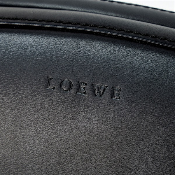 LOEWE ロゴ ハンドバッグ ブラック ゴールド レザーの画像3