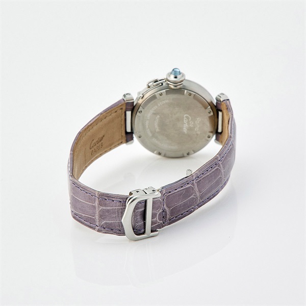 Cartier パシャ ドゥ カルティエ W3107199 自動巻き 腕時計 35MM ホワイト文字盤 シルバー シルバー パープル SS レザーの画像3