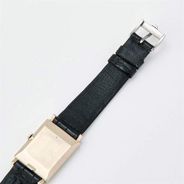 JAEGER-LECOULTRE 9009 手巻き 腕時計 シルバー文字盤 シルバー ブラック 750WG レザーの画像6