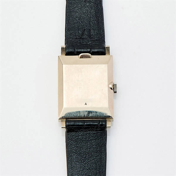 JAEGER-LECOULTRE 9009 手巻き 腕時計 シルバー文字盤 シルバー ブラック 750WG レザーの画像8