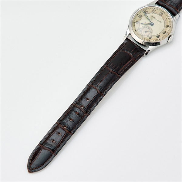 JAEGER-LECOULTRE 手巻き 腕時計 30MM シルバー文字盤 ブラウン SS レザーの画像5