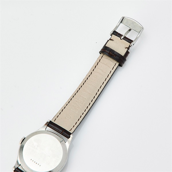 JAEGER-LECOULTRE 手巻き 腕時計 30MM シルバー文字盤 ブラウン SS レザーの画像6