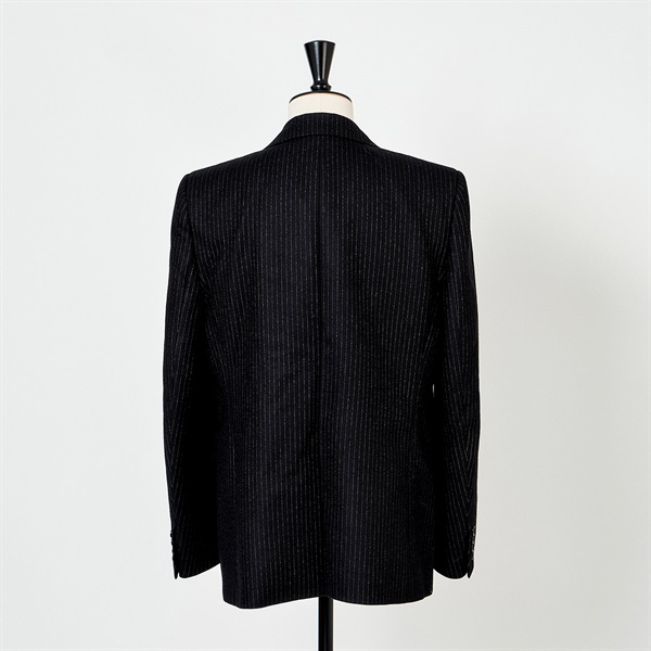 Yves Saint Laurent テーラードジャケット 50 ブラック ウール コットンの画像2