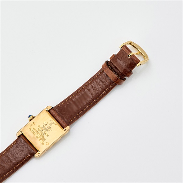 Cartier マスト タンク 1613 クオーツ 腕時計 20MM アイボリー文字盤 ゴールド ゴールド レザー 925 レザーの画像6