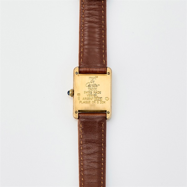 Cartier マスト タンク 1613 クオーツ 腕時計 20MM アイボリー文字盤 ゴールド ゴールド レザー 925 レザーの画像8