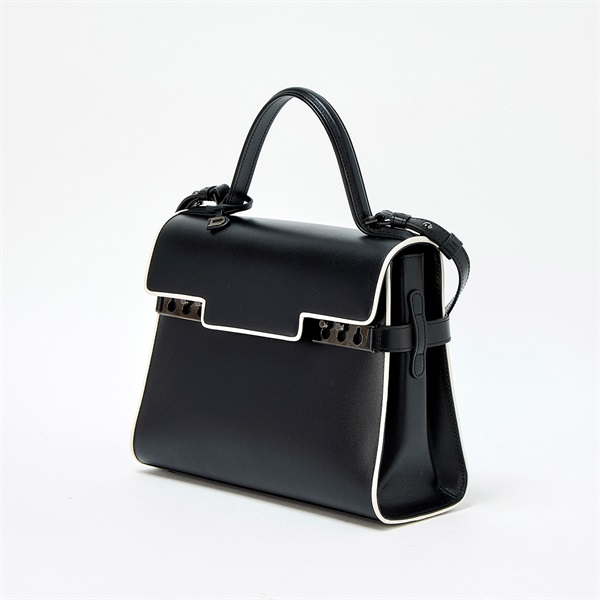 Delvaux ハンドバッグ タンペートMMイリュージョン ブラック ホワイト ボックスカーフの画像1