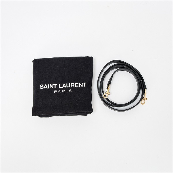 SAINT LAURENT カバス ベイビー ハンドバッグ 472466 ブラック ゴールド レザーの画像7