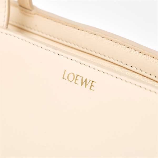 LOEWE パズル フォルド クロップド ショルダーバッグ ホワイト ゴールド レザーの画像4