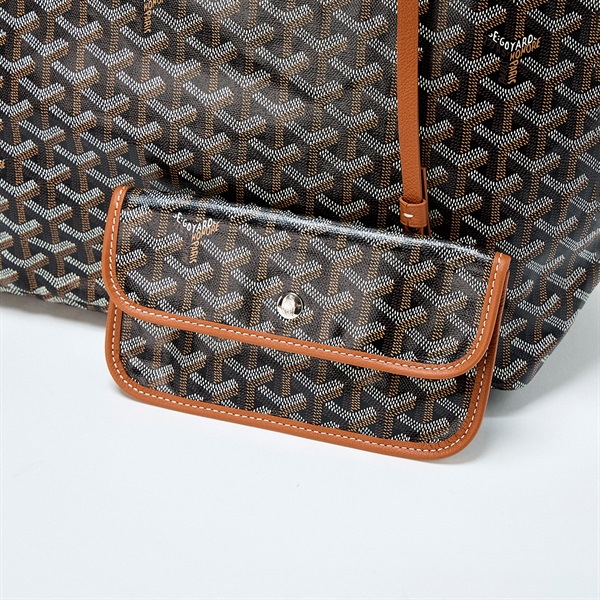 GOYARD サンルイ GM トートバッグ ブラック オレンジ PVCの画像6