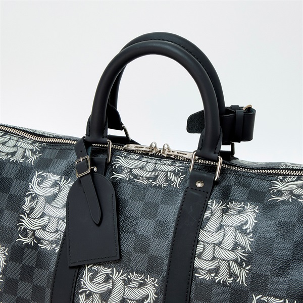 LOUIS VUITTON キーポル バンドリエール 45 ボストンバッグ N41573 ブラック ホワイト ダミエ・グラフィットキャンバスの画像3