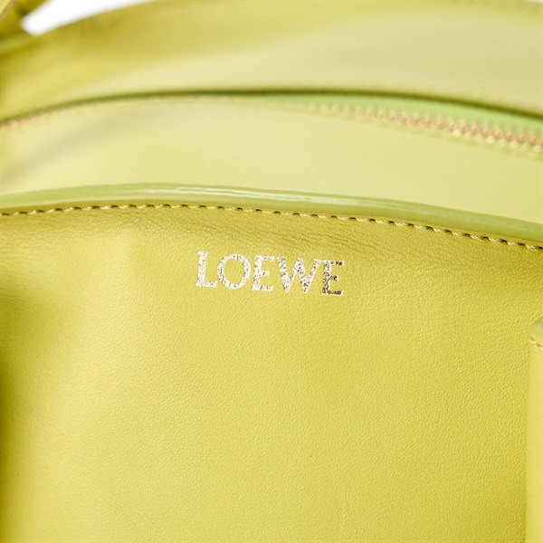 LOEWE パセオ スモール ハンドバッグ グリーン ゴールド レザーの画像4