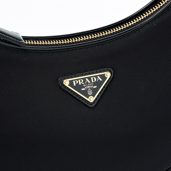 PRADA アーケ ショルダーバッグ ブラック ゴールド テスートの画像4