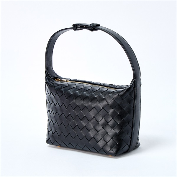 BOTTEGA VENETA ミニ ウォレス ショルダーバッグ ブラック ゴールド カーフレザーの画像1