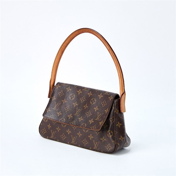 LOUIS VUITTON ルーピング ショルダーバッグ M51147 ブラウン ゴールド PVCの画像1