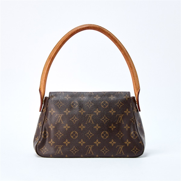 LOUIS VUITTON ルーピング ショルダーバッグ M51147 ブラウン ゴールド PVCの画像2