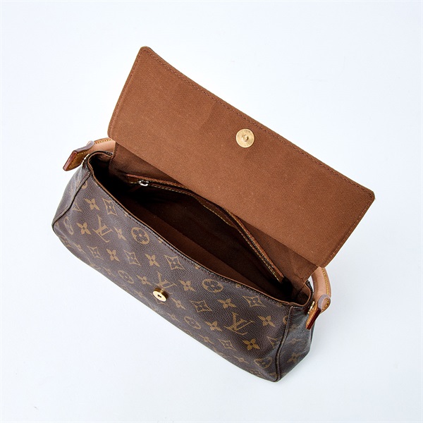 LOUIS VUITTON ルーピング ショルダーバッグ M51147 ブラウン ゴールド PVCの画像5