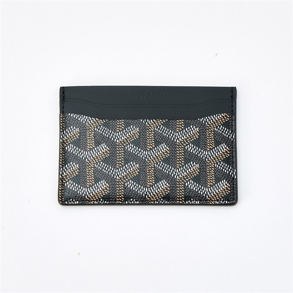 GOYARD サン・シュルピス カードケース ブラック ホワイト ブラウン PVC レザーの画像1