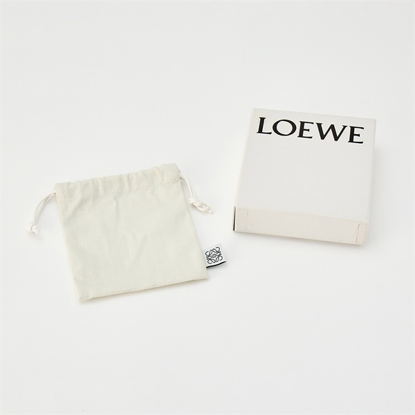 LOEWE アナグラム カードケース 261942 ブラック シルバー ソフトグレインカーフの画像2