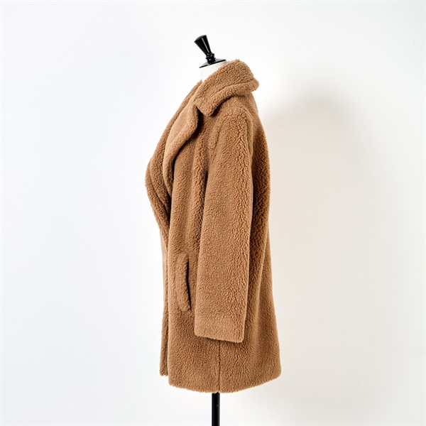 Max Mara テディベア ショート コート JP42 ブラウン キャメルウール シルクの画像1