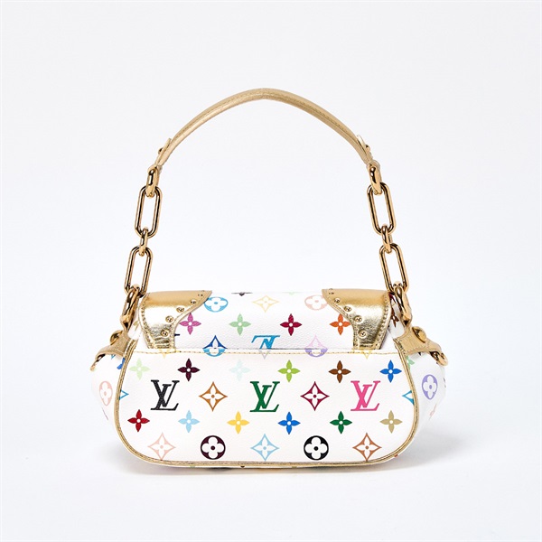 LOUIS VUITTON マリリン オール モノグラムマルチカラー ハンドバッグ ホワイト ゴールド PVCの画像2