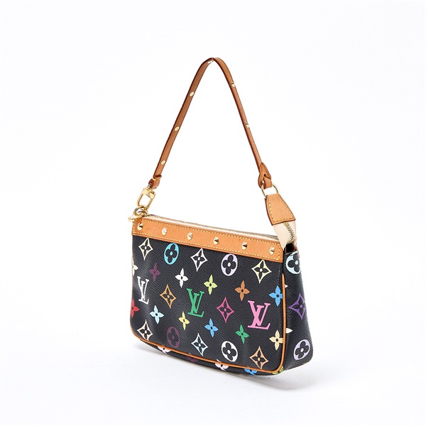 LOUIS VUITTON ポシェットアクセソワール ショルダーバッグ マルチカラー ブラック ゴールド PVCの画像1