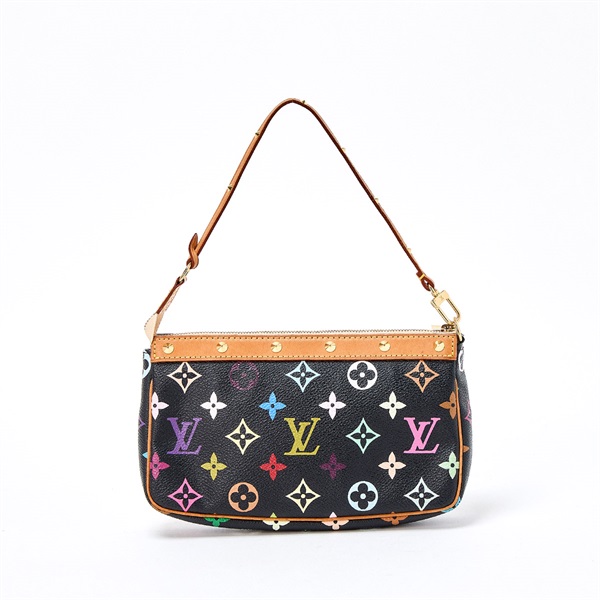 LOUIS VUITTON ポシェットアクセソワール ショルダーバッグ マルチカラー ブラック ゴールド PVCの画像2