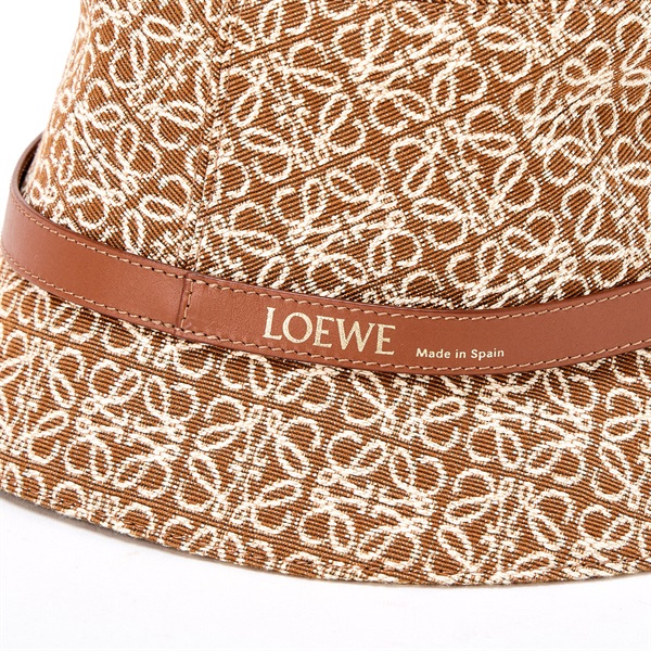 LOEWE アナグラム バケット ハット 59 ブラウン コットン ポリエステルの画像4