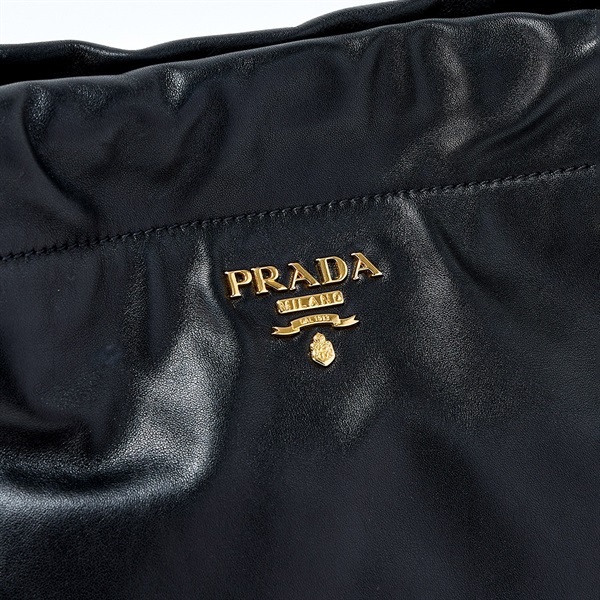 PRADA ショルダーバッグ ブラック ゴールド レザーの画像4