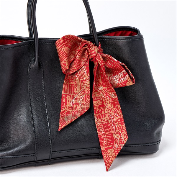 HERMES ガーデンツイリー TPM 2006年 □J ハンドバッグ ブラック シルバー スイフトの画像4