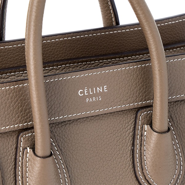 CELINE ラゲージ ハンドバッグ グレージュ シルバー レザーの画像4