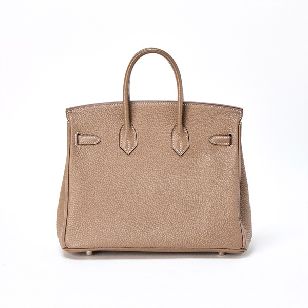 HERMES バーキン 25 2010年 □N ハンドバッグ エトゥープ シルバー トゴの画像2