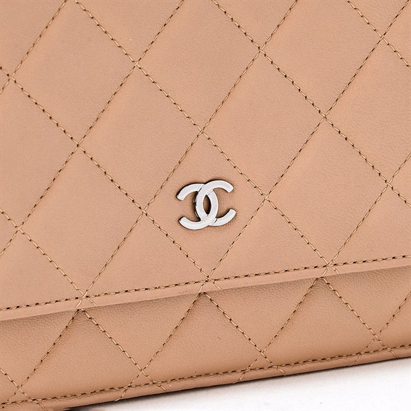 CHANEL マトラッセ マトラッセ チェーンウォレット 2014年頃 ショルダーバッグ ベージュ シルバー ラムスキンの画像4