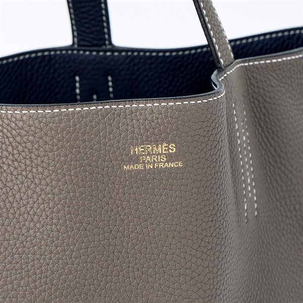 HERMES ドゥブルセンス 45 2020年 Y トートバッグ ブルーニュイ エタン トリヨンクレマンスの画像4