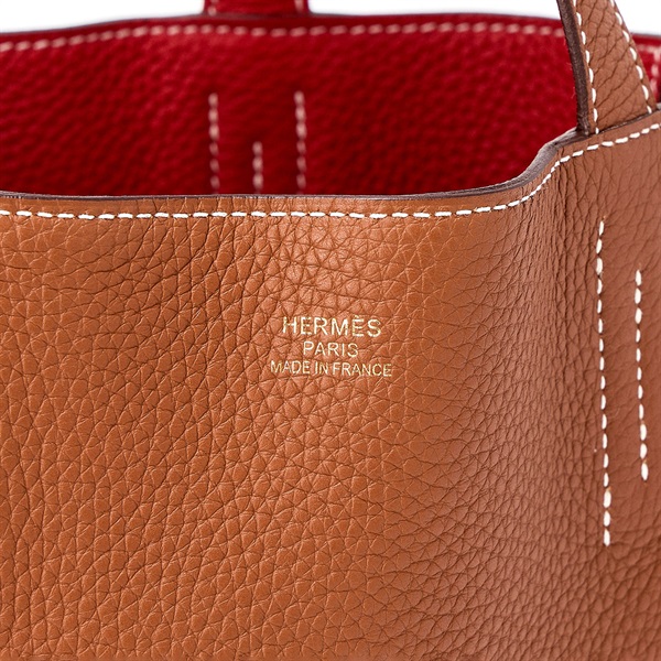 HERMES ドゥブルセンス 36 2016年 X トートバッグ ゴールド ルージュカザック トリヨンクレマンスの画像7