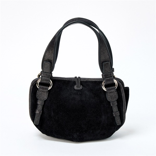 CELINE ビタースウィート ハンドバッグ ブラック ゴールド スエードの画像2