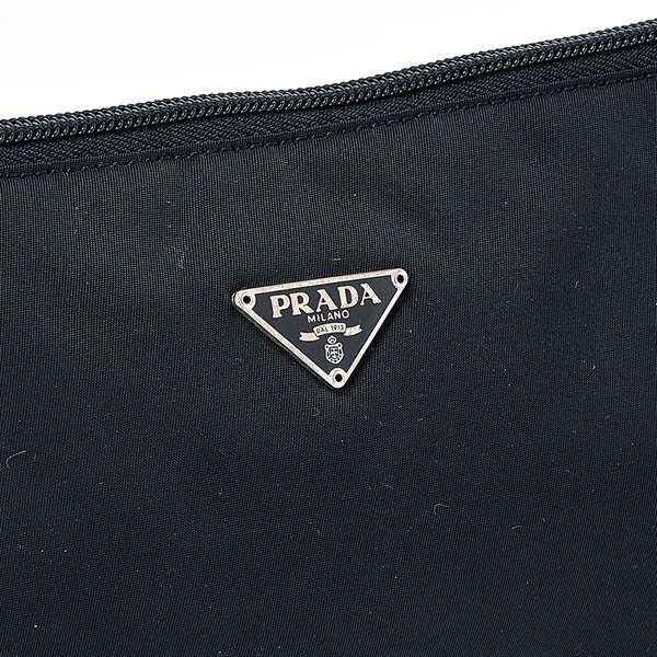 PRADA トライアングル ハンドバッグ ブラック シルバー テスートの画像4