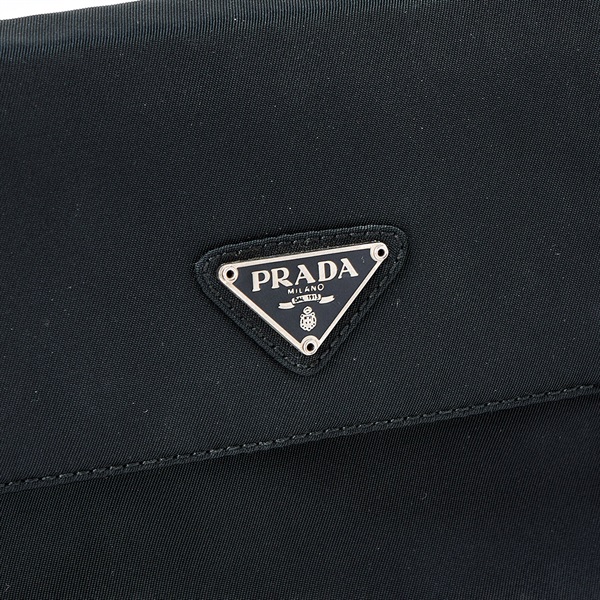 PRADA トライアングル ハンドバッグ ブラック シルバー テスートの画像4