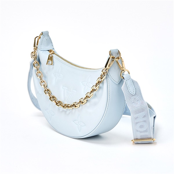 LOUIS VUITTON オーバー ザ ムーン バブルグラム ショルダーバッグ アイスブルー ゴールド カーフレザーの画像1