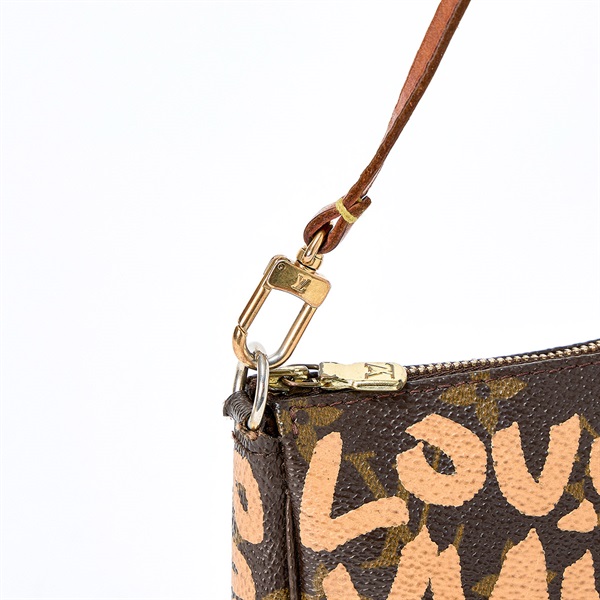 LOUIS VUITTON ポシェットアクセソワール モノグラム グラフィティ ショルダーバッグ ブラウン ゴールド PVCの画像4