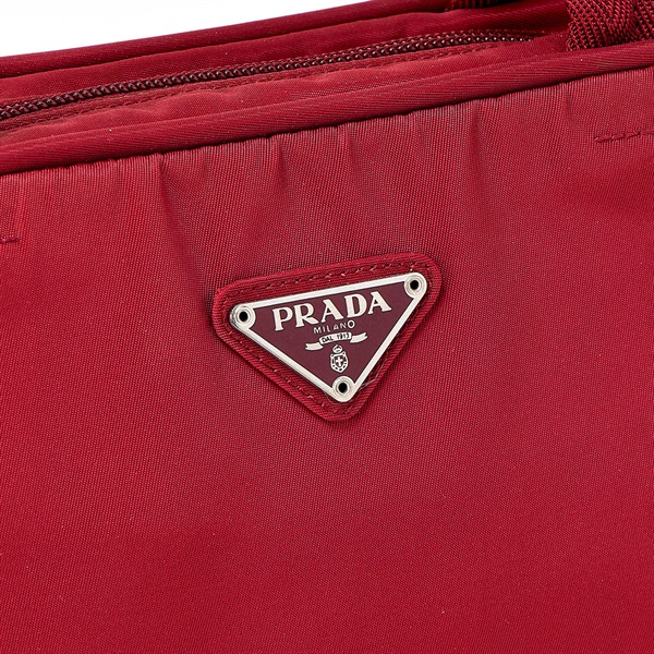 PRADA トライアングル ショルダーバッグ レッド シルバー テスートの画像4