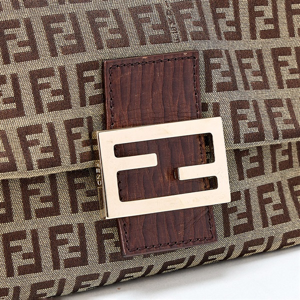 FENDI マンマバゲット ズッキーノ ショルダーバッグ ブラウン ゴールド ジャガードの画像4